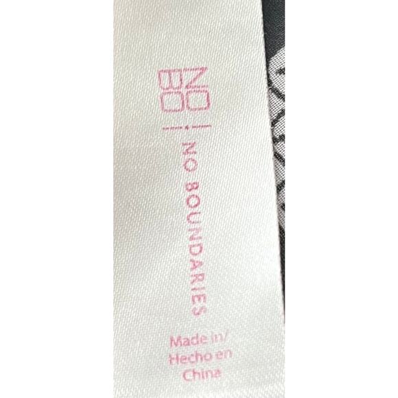 NO BO SWIMWEAR COVER-UP, JUNIORS/WOMENS, 1X( 17)-BLACK/WHITE PINEAPPLE PATTERN - Picture 9 of 11